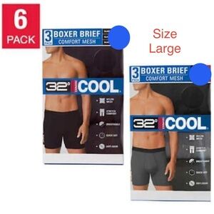 32 Degrees Men's Comfort Mesh Boxer Brief, 6-pair keeps you cool Large